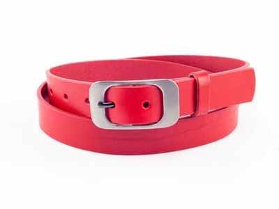 Női marhabőr öv - piros