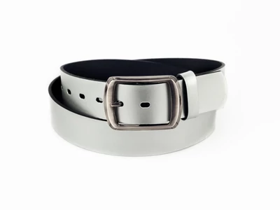 Bőr derékszíj - ezüst | F4102 II.oszt