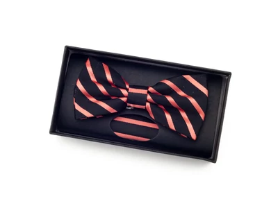 Csíkos csokornyakkendő szett - fekete