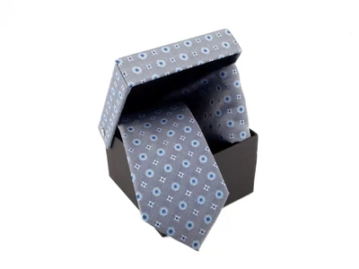 Mintás nyakkendő szett - ezüst