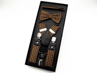 Hózentróger szett férfiaknak - barna mintás