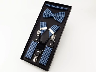 Hózentróger szett csokornyakkendővel - kék