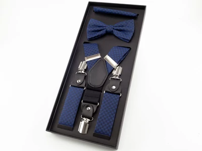 Nadrágtartó csokornyakkendővel - kék