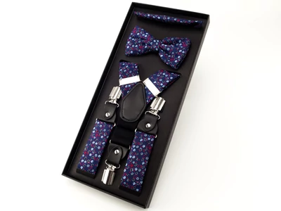 Hózentróger szett - aprómintás kék