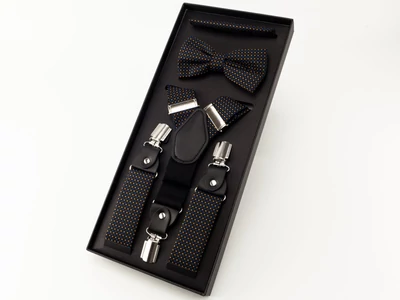 Férfi hózentróger szett - aprómintás fekete