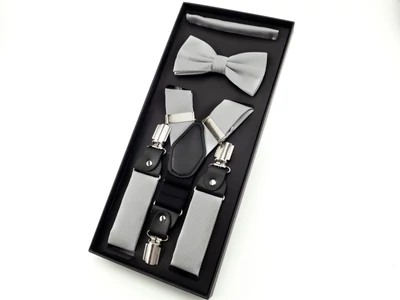 Hózentróger csokornyakkendő szett - szürke