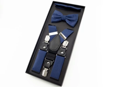 Hózentróger csokornyakkendő szett - navy