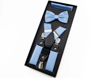 Hózentróger csokornyakkendő szett - babakék