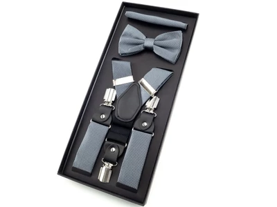 Hózentróger csokornyakkendő szett - galambszürke