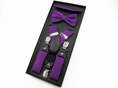 Hózentróger csokornyakkendő szett - püspöklila