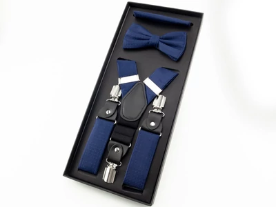 Hózentróger csokornyakkendő szett - tengerészkék