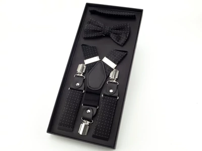 Hózentróger szett - aprómintás fekete