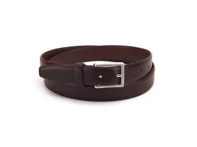 Elegáns férfi bőr nadrágszíj dísztűzött - csokibarna | 319