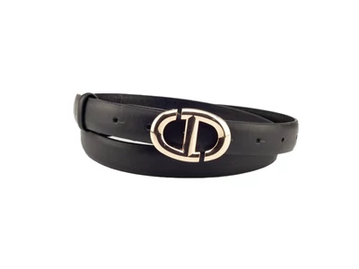 Női divatöv arany csattal - fekete