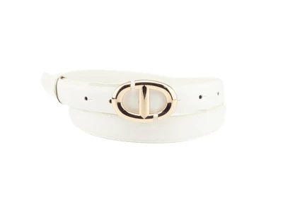 Női divatöv arany csattal - fehér