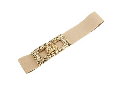 Divatos női öv arany csattal - bézs