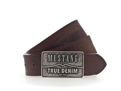 Mustang barkás bőr öv - sötétbarna