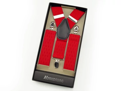 Texturált nadrágtartó díszdobozban - piros