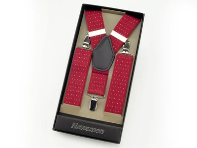 Mintás nadrágtartó díszdobozban - bordó