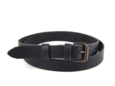 Vékony legénységi bőr derékszíj - fekete | SM01