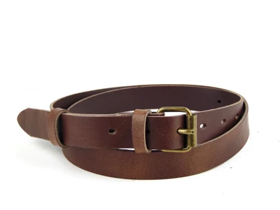 Vékony, bőr legénységi derékszíj - barna | SM01