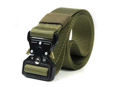 Cobra csatos gyöngyvászon öv - zöld