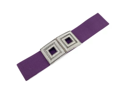 Strasszos női gumis öv - lila