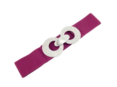 Strasszos vastag gumis öv - bordó