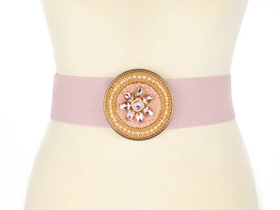 Strasszos sztreccs nő öv - púder